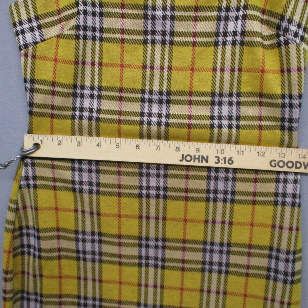 Papaya Spaghetti Strap Bodycon Plaid Yellow Women Size‎ | XS - Picture 7 of 10